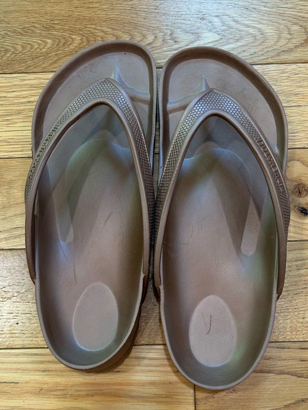 Birkenstock Brown/Bronze Molded Footbed Flip Flop Sandals